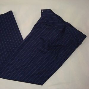 **Evan Picone Womens Pants Career Navy Blue StripE